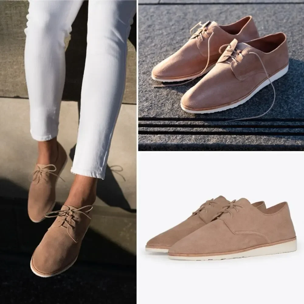 Nisolo Sedona Lightweight Derby Dusty Rose Suede Shoes Women’s 10 NIB